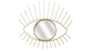 specchio a forma di occhio dorato